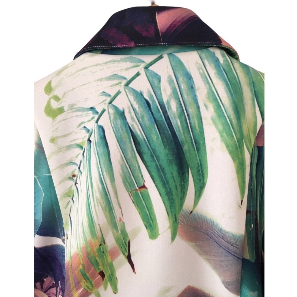 NWT Jennifer Lopez Tropical Print Moto Jacket Size M - Picture 9 of 16